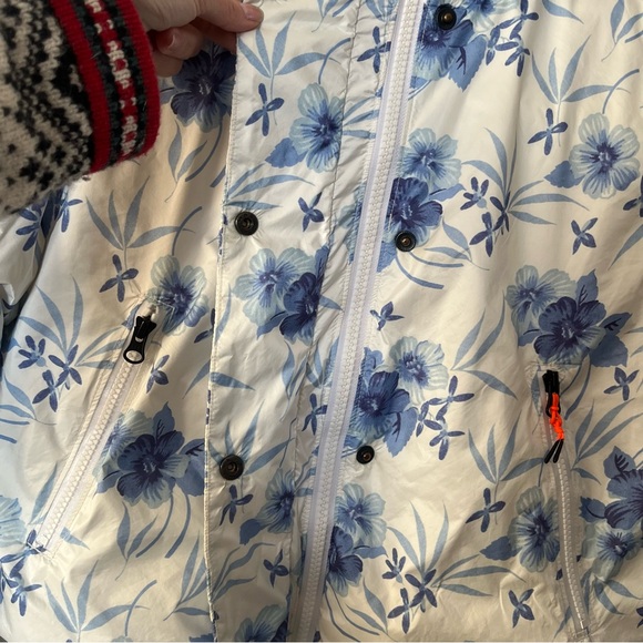 Bogner x Love Shack Fancy Sella D Puffer Jacket Fire Ice Blue White Floral Down - Picture 9 of 16